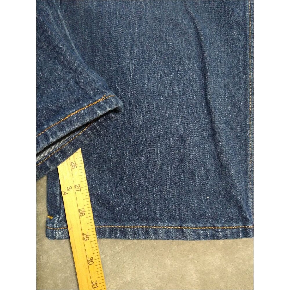 Levis Jeans Mens 44x32 Blue Denim Western Fit Straight Leg High Rise Stretch - Picture 5 of 11